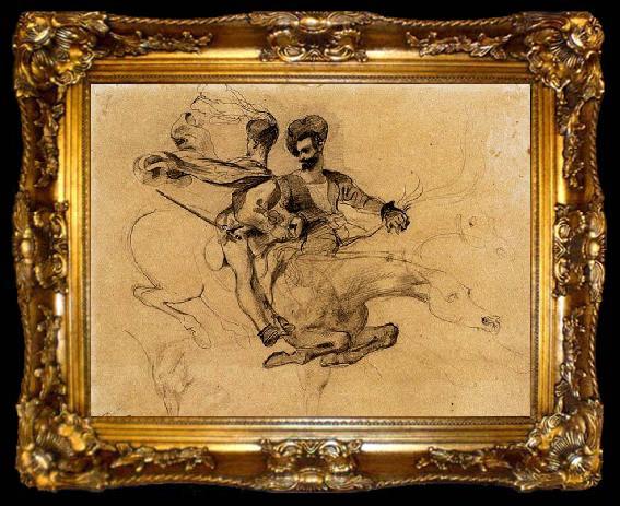 framed  Eugene Delacroix Illustration for Goethe-s Faus, ta009-2